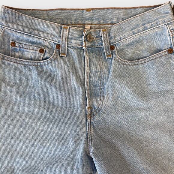 Levi’s 501 Original Fit Button Fly Distressed Knee Raw Hem Jeans, Women’s 27 - Picture 4 of 10